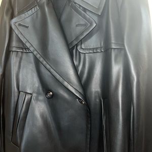 “Worn Once,” Large Ann Taylor Black Faux Leather Jacket